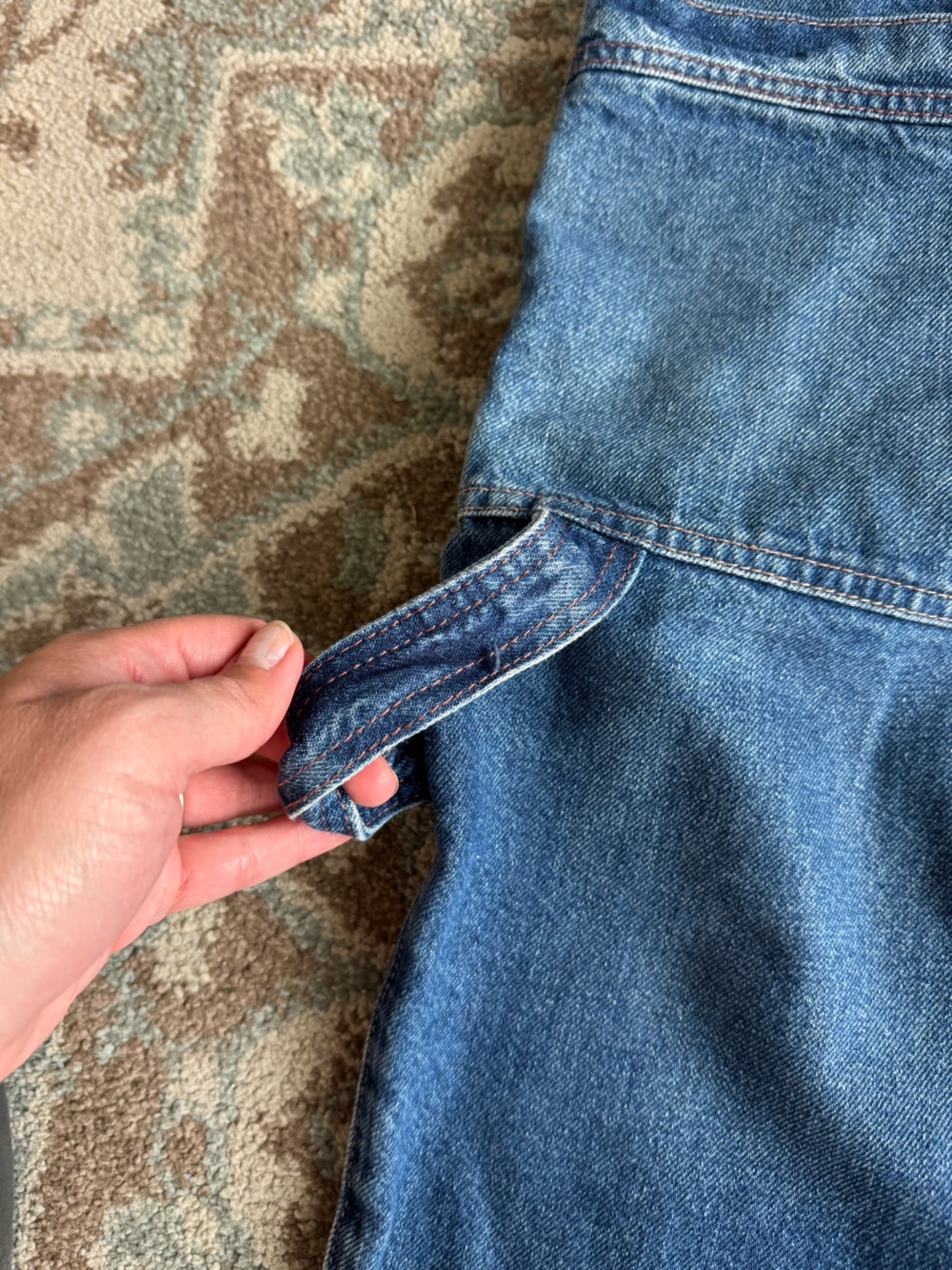 Free People We The Free Major Leagues Wide Leg Blue Denim Jeans 32 Cinched Waist - Picture 7 of 7